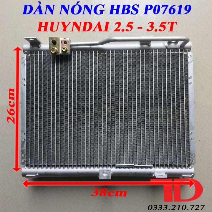 Dàn nóng HBS P07619 HUYNDAI 2.5 - 3.5T BÊN PHỤ THDN24, Dàn nóng điều hòa Ô Tô