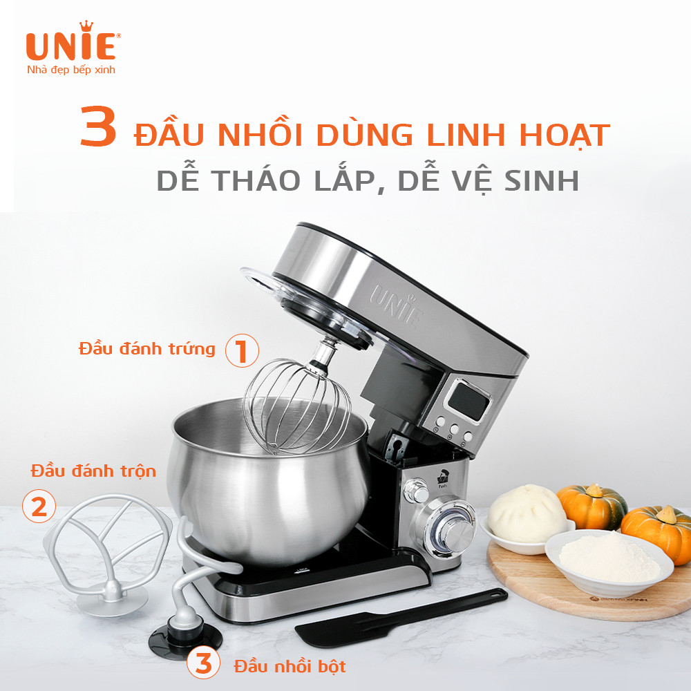 Máy Trộn Bột Đánh Trứng Đa Năng Unie EM2 Tiêu Chuẩn Đức Công Suất 1000W Dung Tích 5L- Hàng Chính Hãng