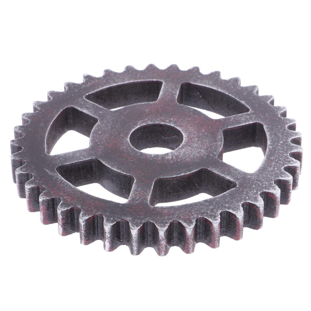 2x12cm Vintage Wood Steampunk Gear Home Bar Cafe Craft Art Wall Decorations #C