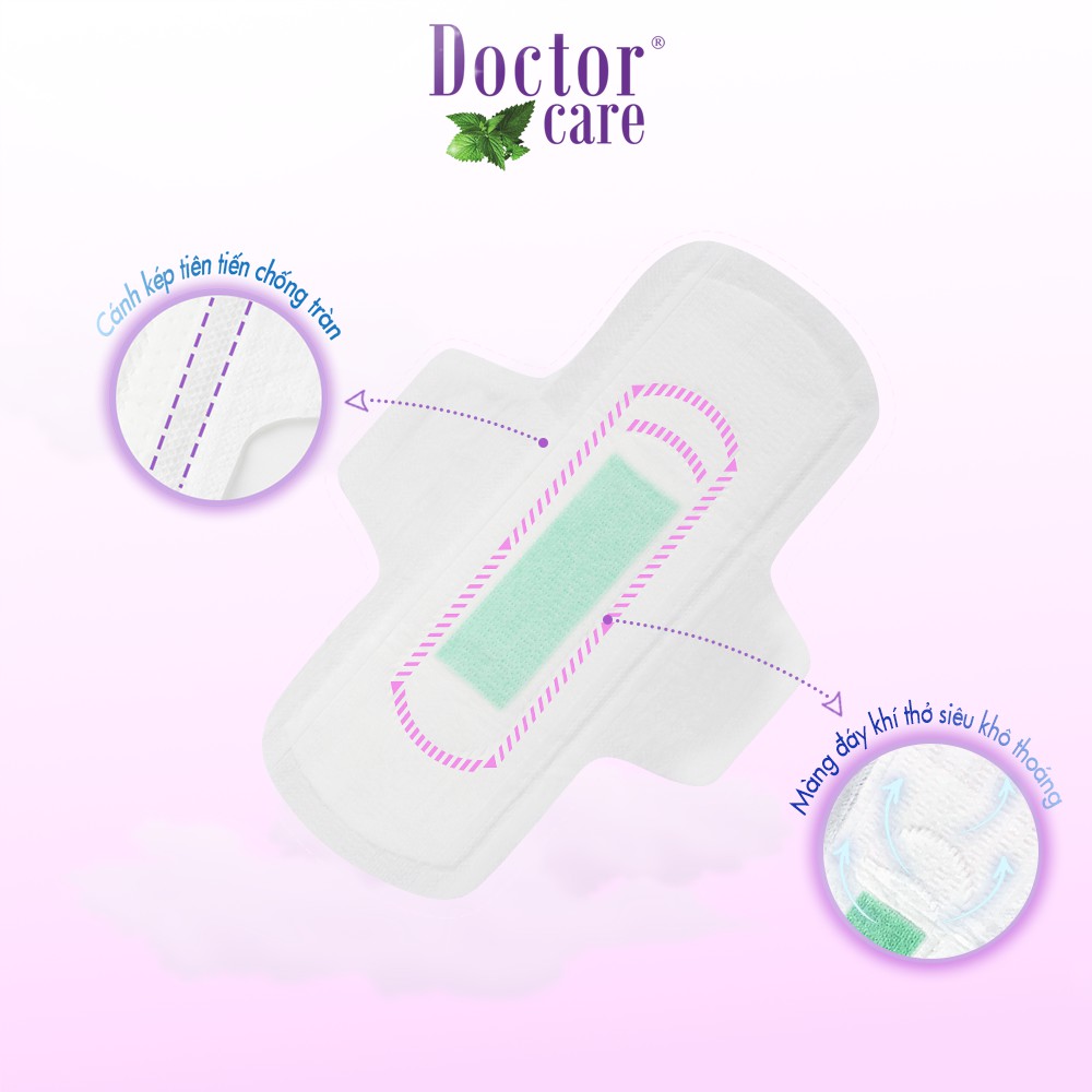 Combo 6 Băng vệ sinh thảo dược Doctor Care, BVS ban ngày 24cm siêu khô thoáng cả ngày dài