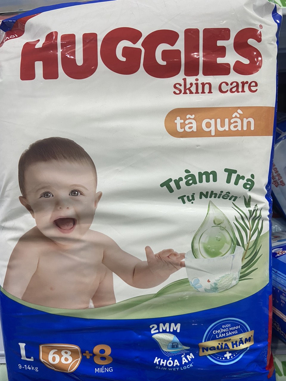 Tã Quần Huggies Dry L68 tràm trà ( 9-14kg) - HSD Luôn Mới