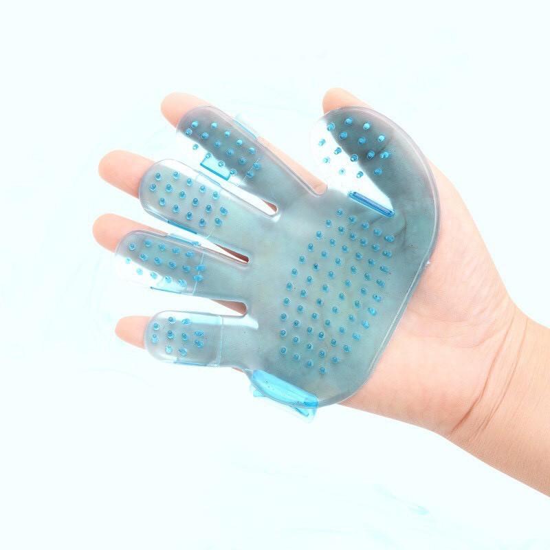 Găng tay Silicon dùng tắm massage và chải lông rụng cho thú cưng, găng tay chải lông chó mèo