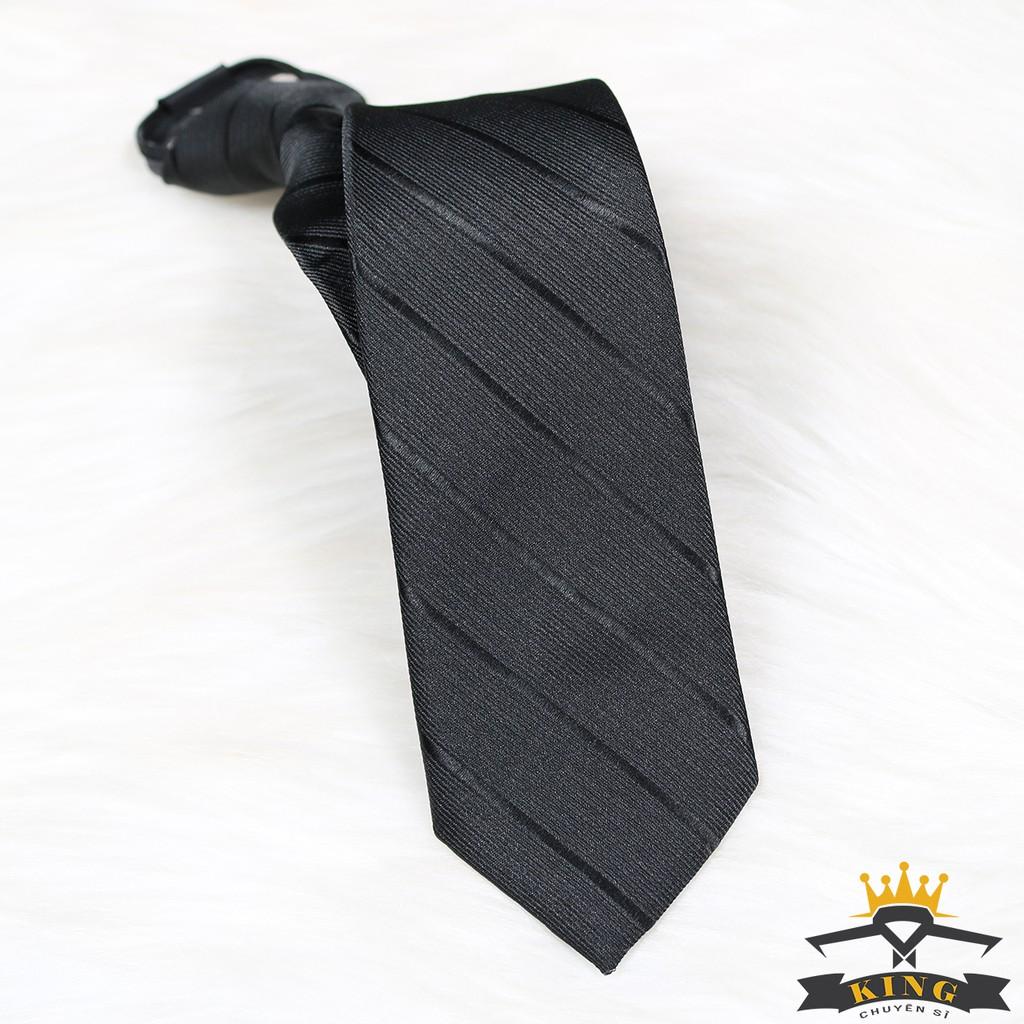 Cà Vạt Đen KING Thắt Sẵn Bản Nhỏ, Công Sở