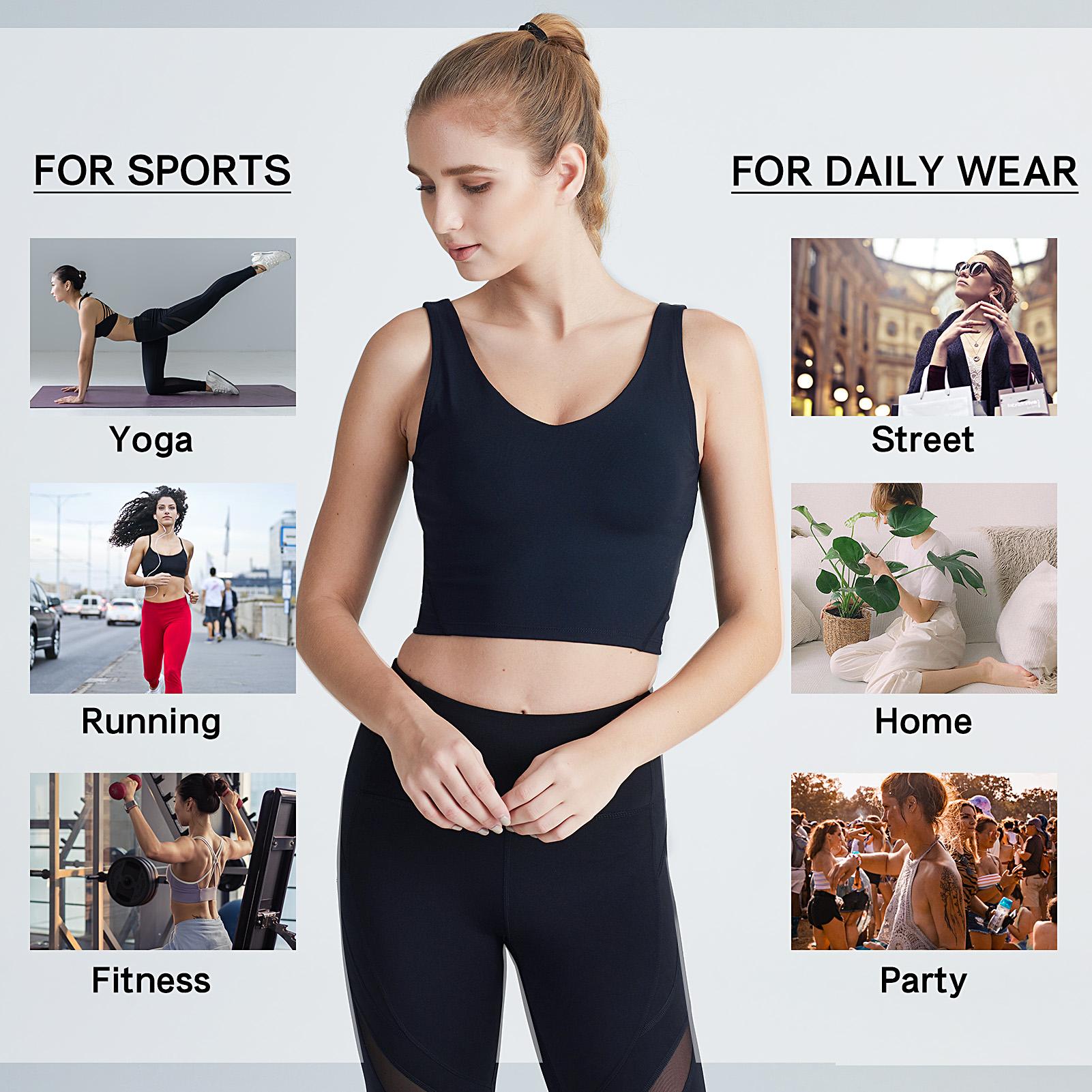 Áo Crop Top cho nữ cổ áo vset lưng chữ U có thể tháo rời Đệm
