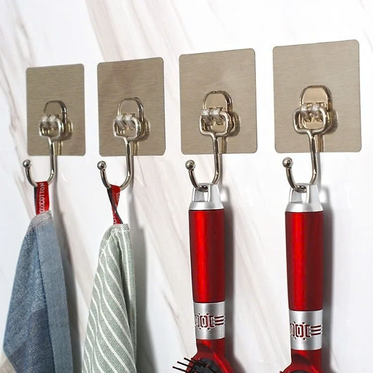 COMBO 10 Móc Dán Tường Treo Đồ Nặng INOX 8KG Siêu Dính Chịu Lực Trang Trí Decor Tường Móc Treo Đồ Nặng Dán Tường Chất Lượng Cao Miếng Dán Tường Tiện Lợi Ko Khoan Đục Tường