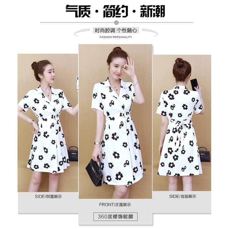 Đầm vest hoa cột eo