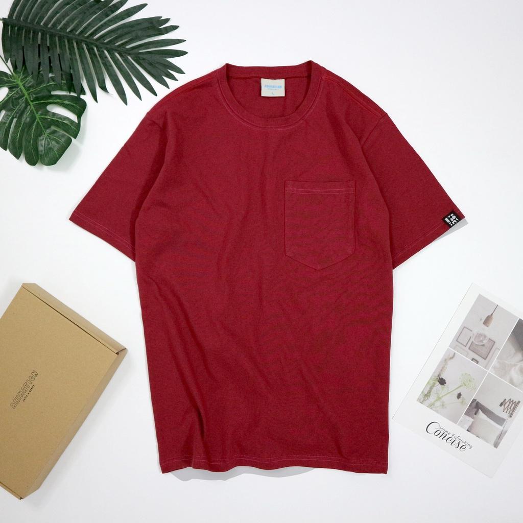 Áo Thun Phối Túi Đơn Giản Unisex Form Rộng