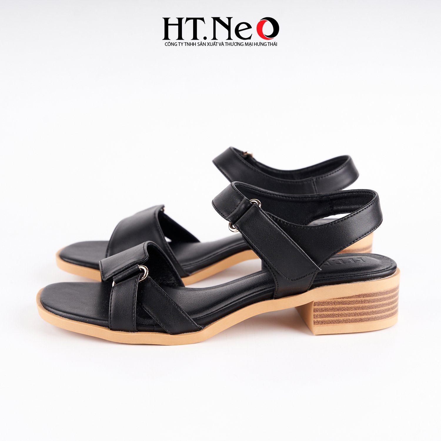 SANDAL nữ 3p quai hậu dán thiết kế đơn giản, chất liệu da gót trụ SDN176