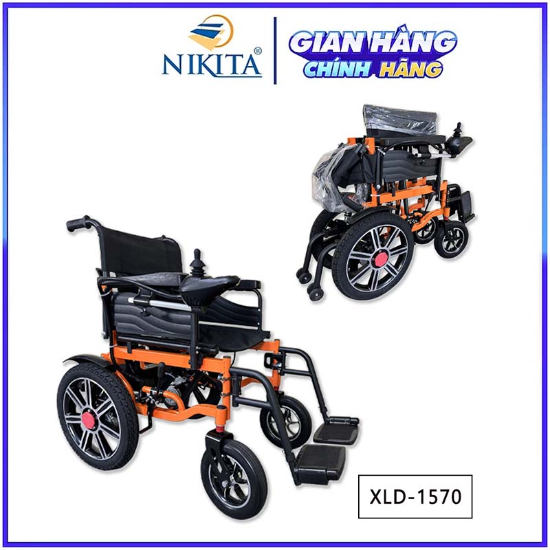 Xe Lăn Điện Điều Khiển Dễ Dàng Cho Người Khuyết Tật Có Thể Gấp Gọn, Chính Hãng NIKITA XLD-1650