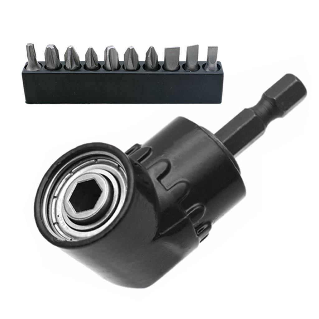 2x Black Drill Bit Holder Magnetic Bit Angled Bit Extension Electric Drills
