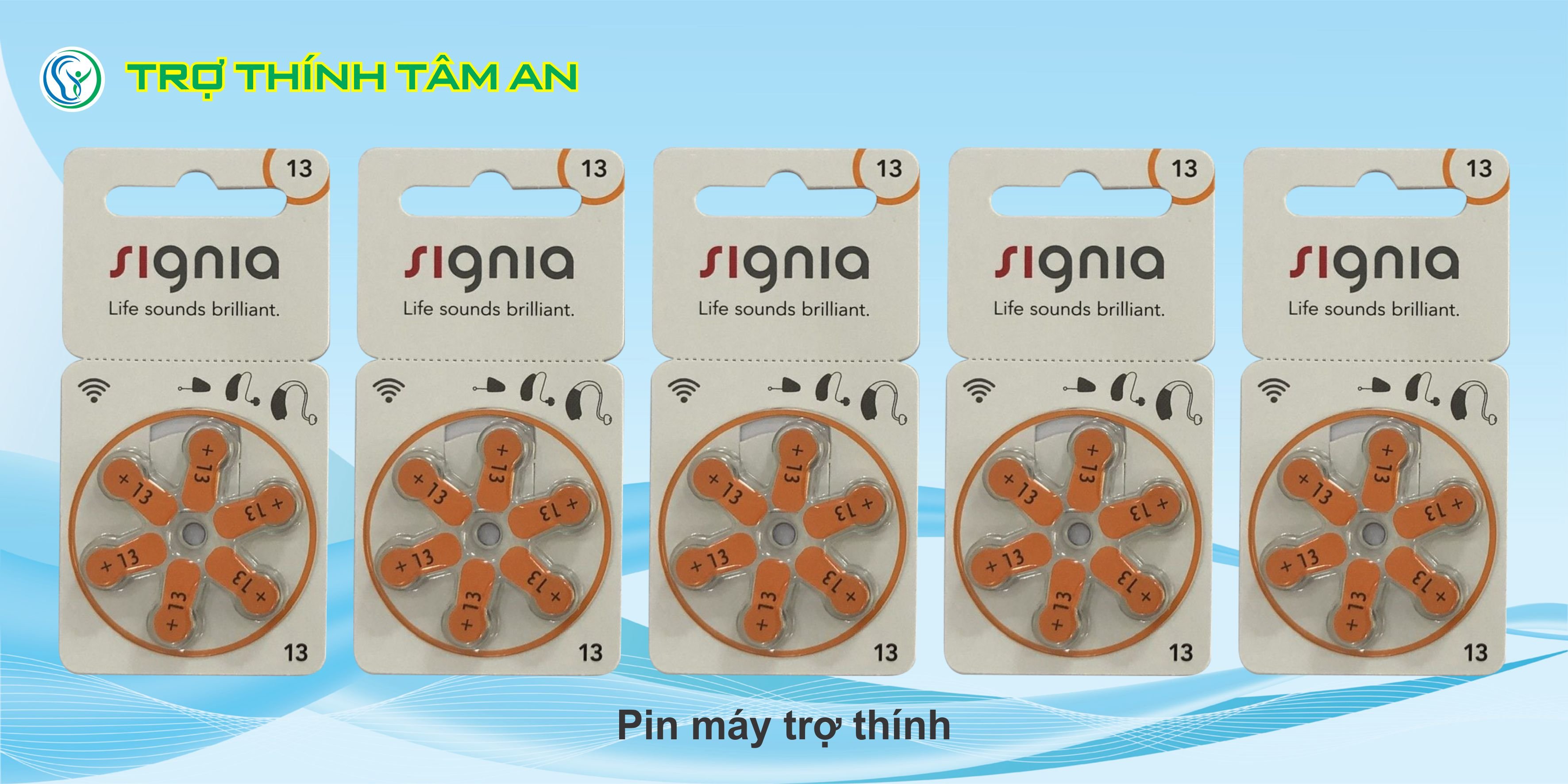 Pin 13 - Pin trợ thính Signia, hàng chính hãng, dùng cho máy trợ thính ngoắc sau tai công suất P, Pure 13, ITE 13