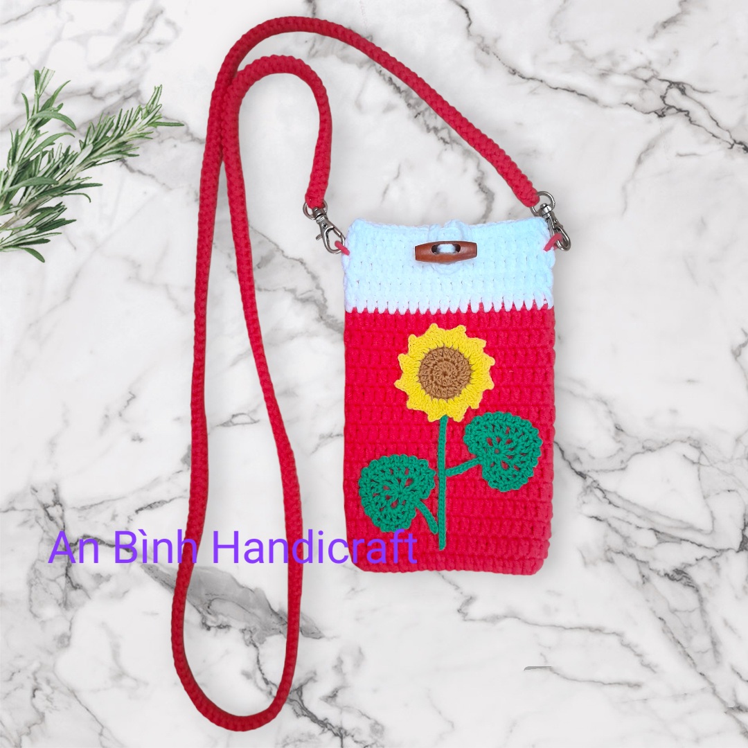 Túi đeo chéo, túi đựng điện thoại, túi đeo vai thủ công bằng len, crossbody bag, phone bag, shoulder bag knit crochet handmade