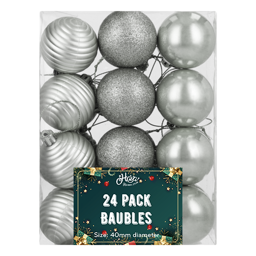 Quả Châu Trang Trí Noel Hộp 24 Cái 40mm Uncle Bills – 24 Pack Baubles