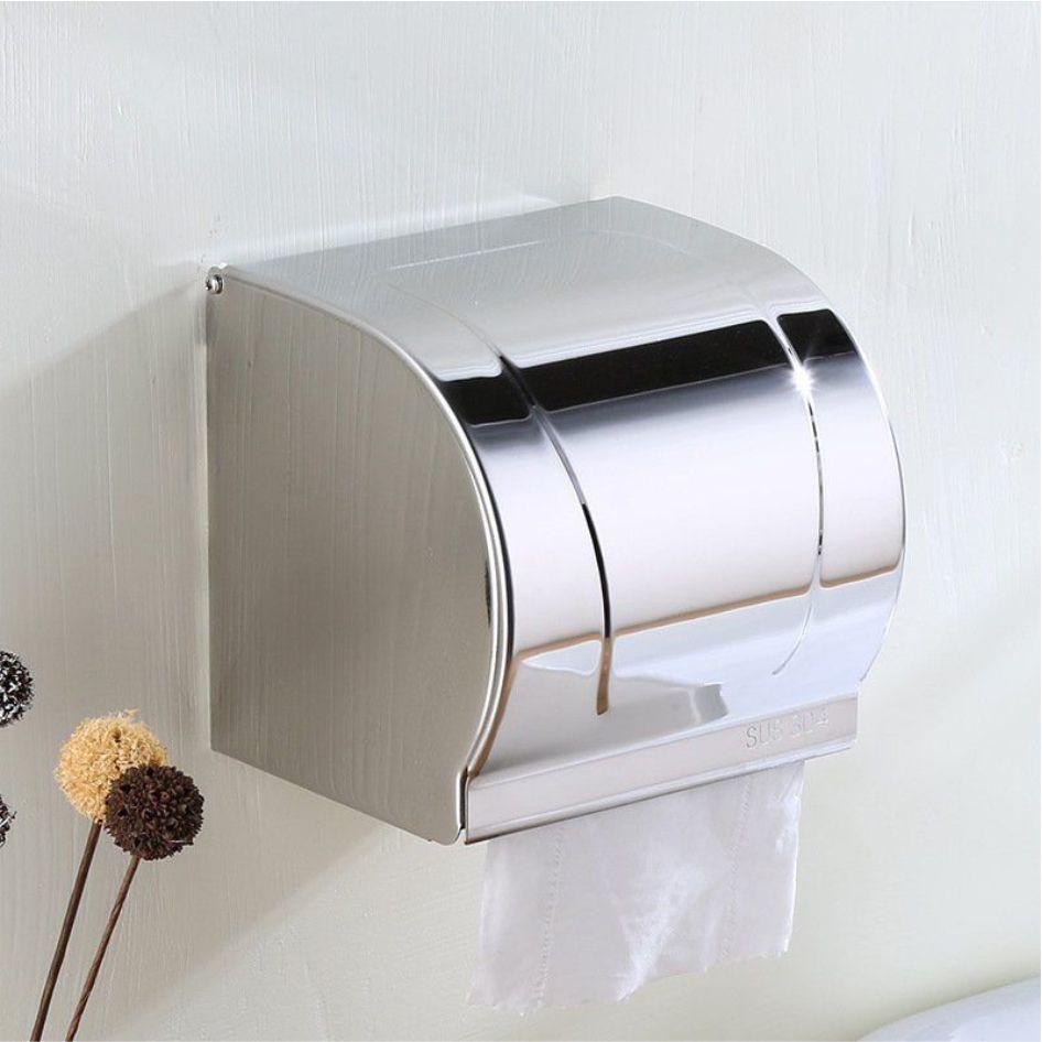Lô giấy vệ sinh inox 304 cao cấp, hộp đựng giấy vệ sinh inox treo tường hàng đẹp cao cấp