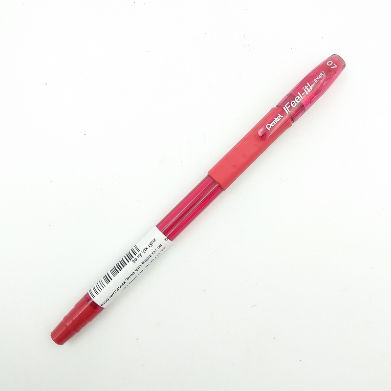 Bộ 2 Bút Bi Nắp Đậy Pentel 0.7 BX487 - Màu Đỏ