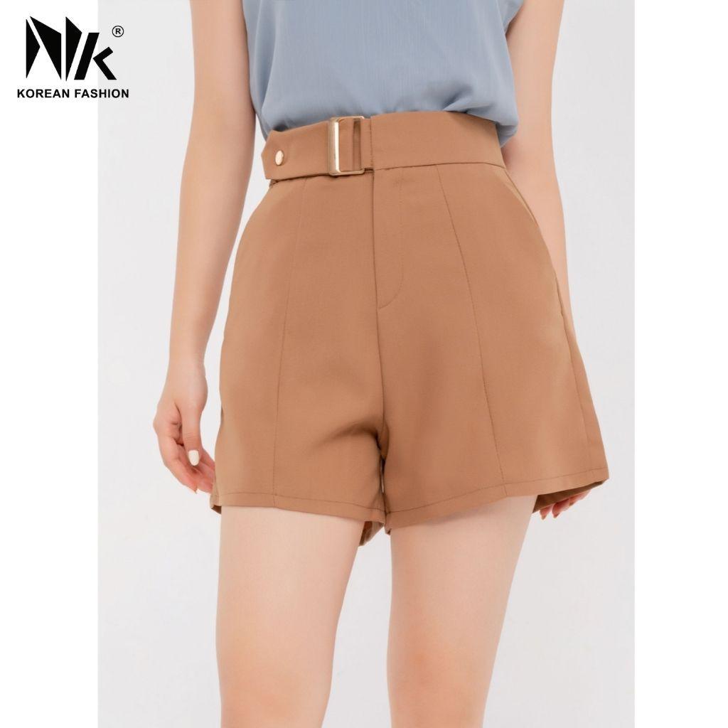 Quần Sooc Thiết Kế Nữ NK FASHION Có Đai Cạp Kèm Cúc Kiểu, Chất Liệu Cao Cấp Chống Nhăn Xù NKFQU2106001