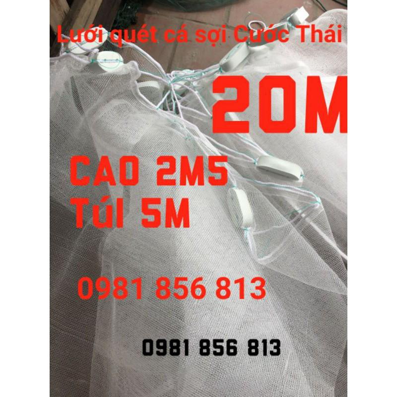 Lưới Kéo Cá - Lưới Quét Cá - Lưới vét cá ao hồ Cao 2m Dài 20m
