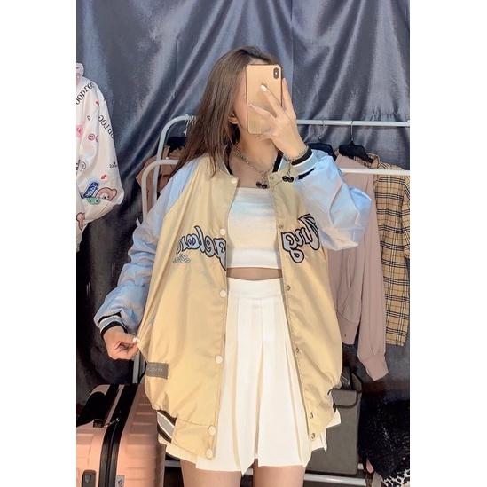 Áo khoác bomber bóng chày thêu dù lót das unisex ulzzang nam nữ AD773