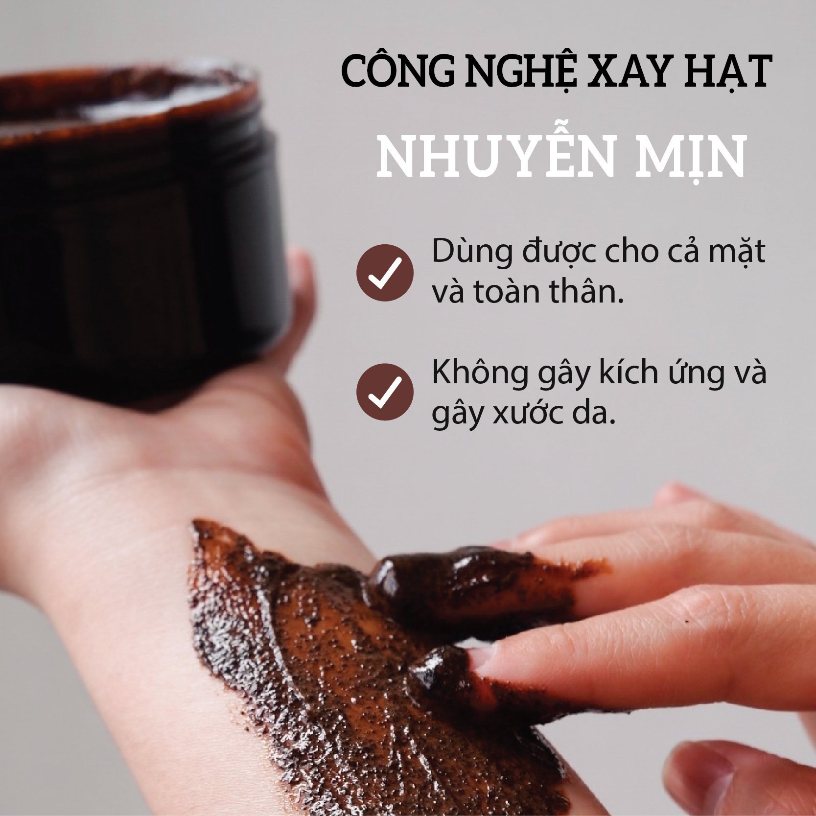 Scrub Tẩy Da Chết Body &amp; Mặt Từ Cà Phê Robusta Trắng Da, Giảm Thâm Nám MILAGANICS ( 280gr/ Hũ )