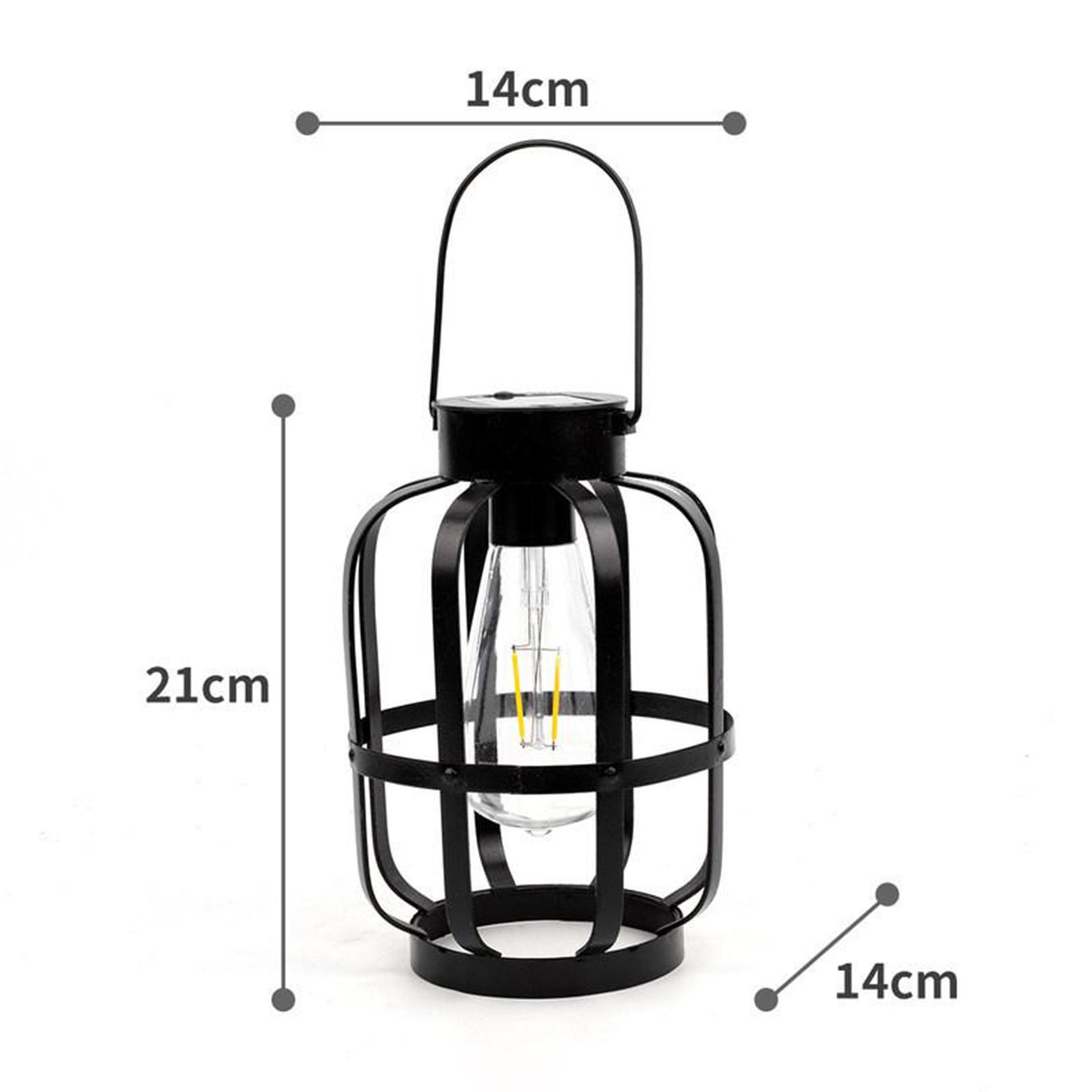 Hanging Solar Lights Lantern Lamp with Hook Ring, Metal Waterproof Bulb Lights for Garden Outdoor Pathway