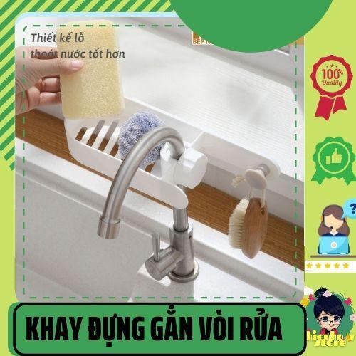 Khay Nhựa Cao Cấp Gắn Vòi Chậu Rửa Chén Để Xà Phòng, Cọ Rửa Bát Đĩa Nước Rửa Chén Bát HH0039