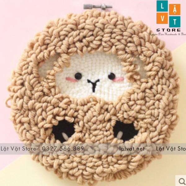 Bộ Thêu Len Xù Trang Trí Decor Các Thứ Đáng Yêu - Punch Needle - Có Video hướng dẫn cơ bản