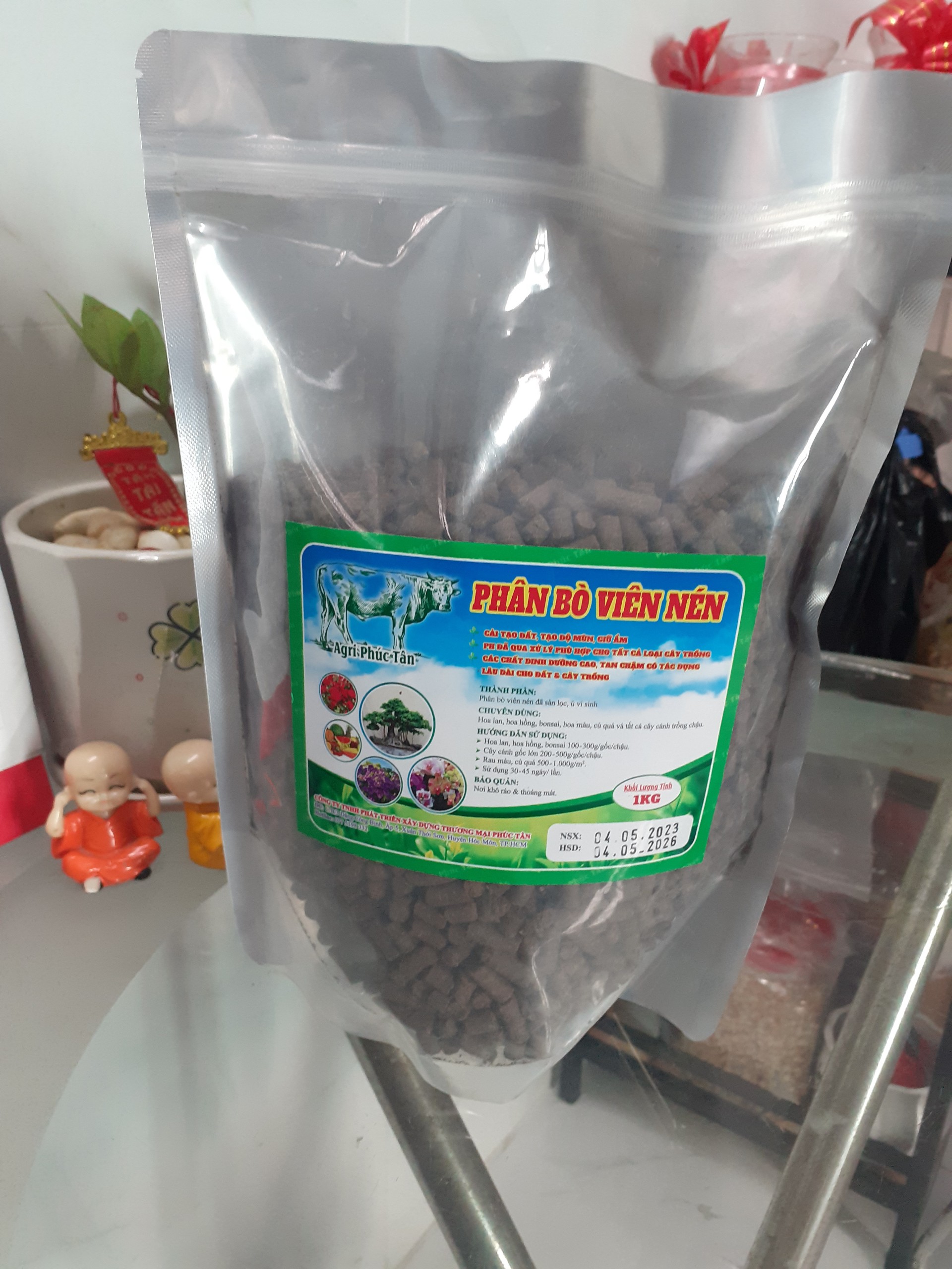 *** Túi 1 ký Phân bò viên nén – hàng cao cấp – túi zip nha bà con !***