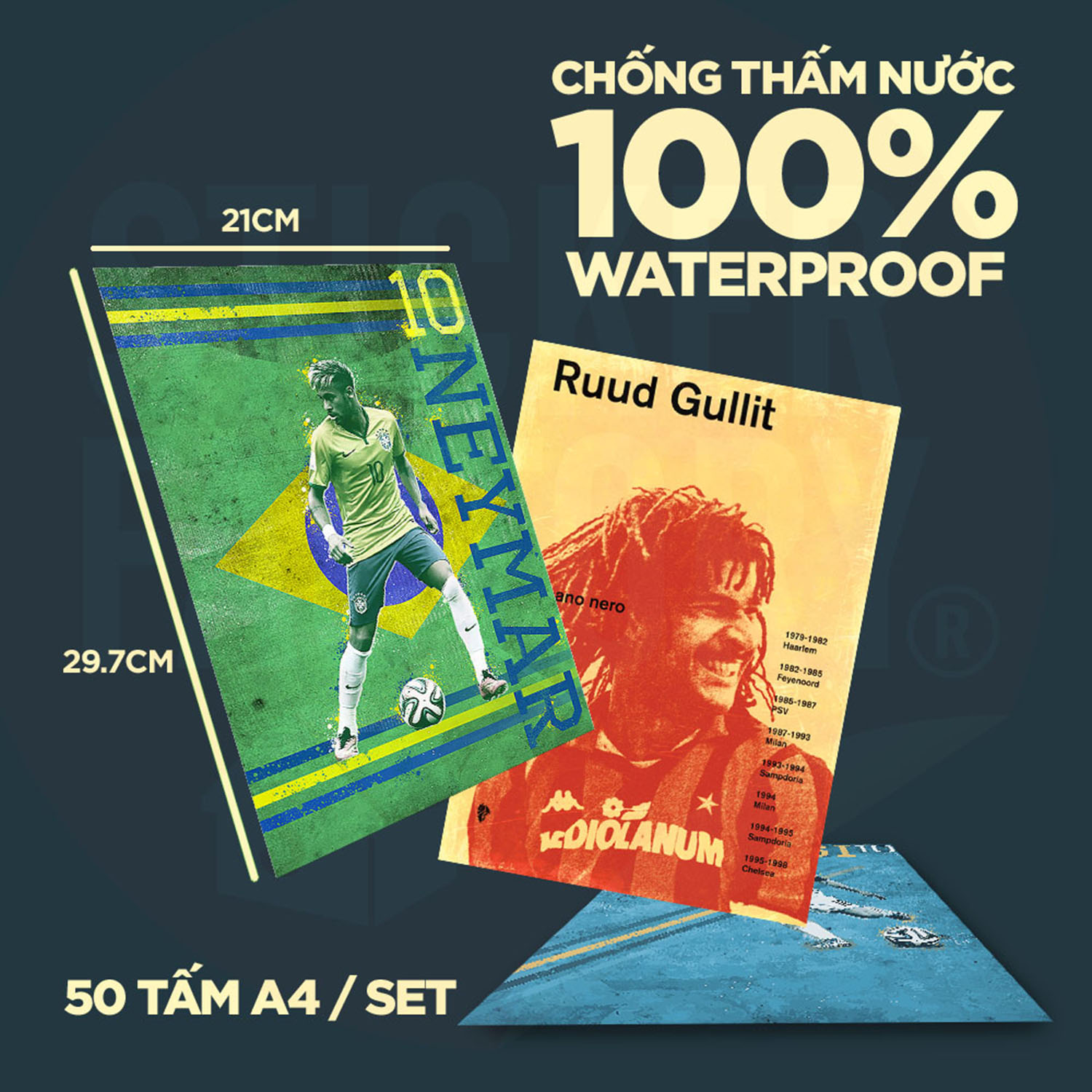 FOOTBALL - Set 50 Poster A4 dán tường trang trí decor quán nhà cửa STICKER FACTORY