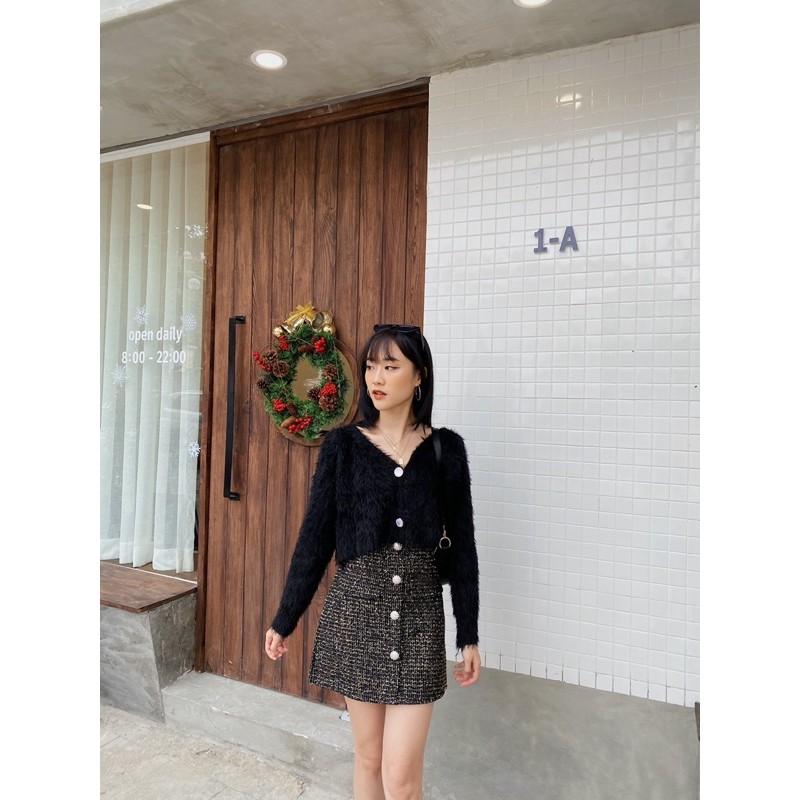 Chân váy nhũ cúc ngọc