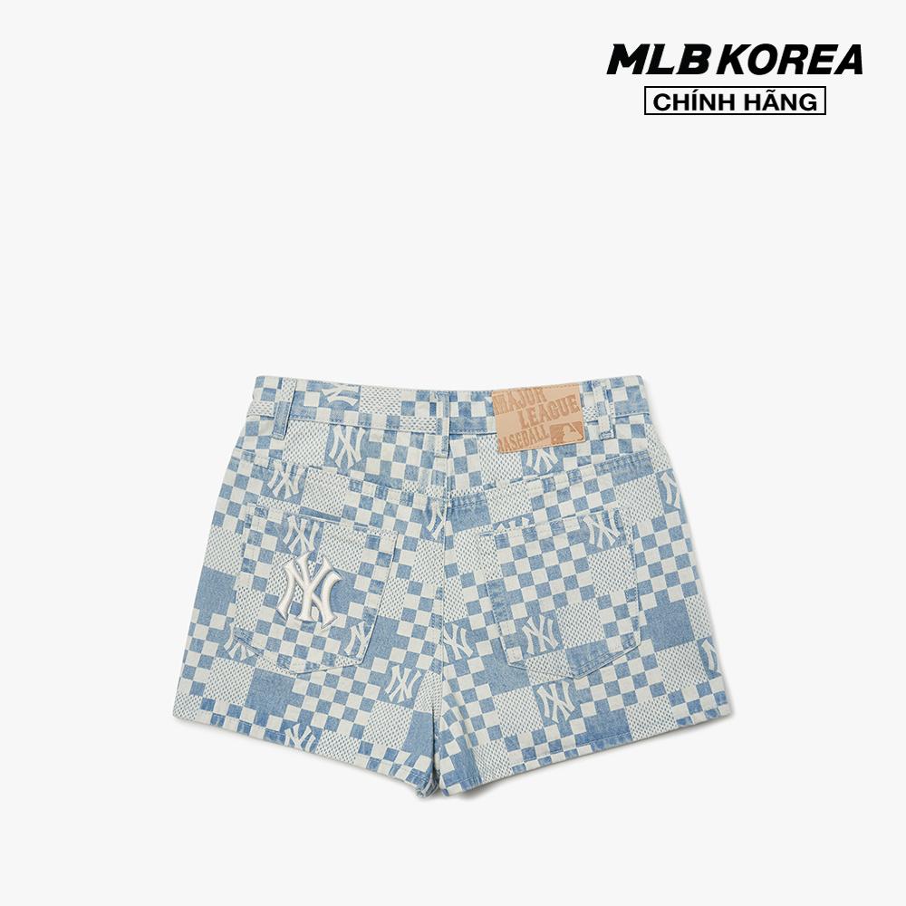 MLB - Quần shorts jeans nữ Checkerboard Laser Denim 3FDPM0323