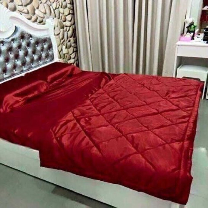 Bộ Chăn Trần Bông Ga Gối Phi Lụa 5 Món Cao Cấp Lan Bedding