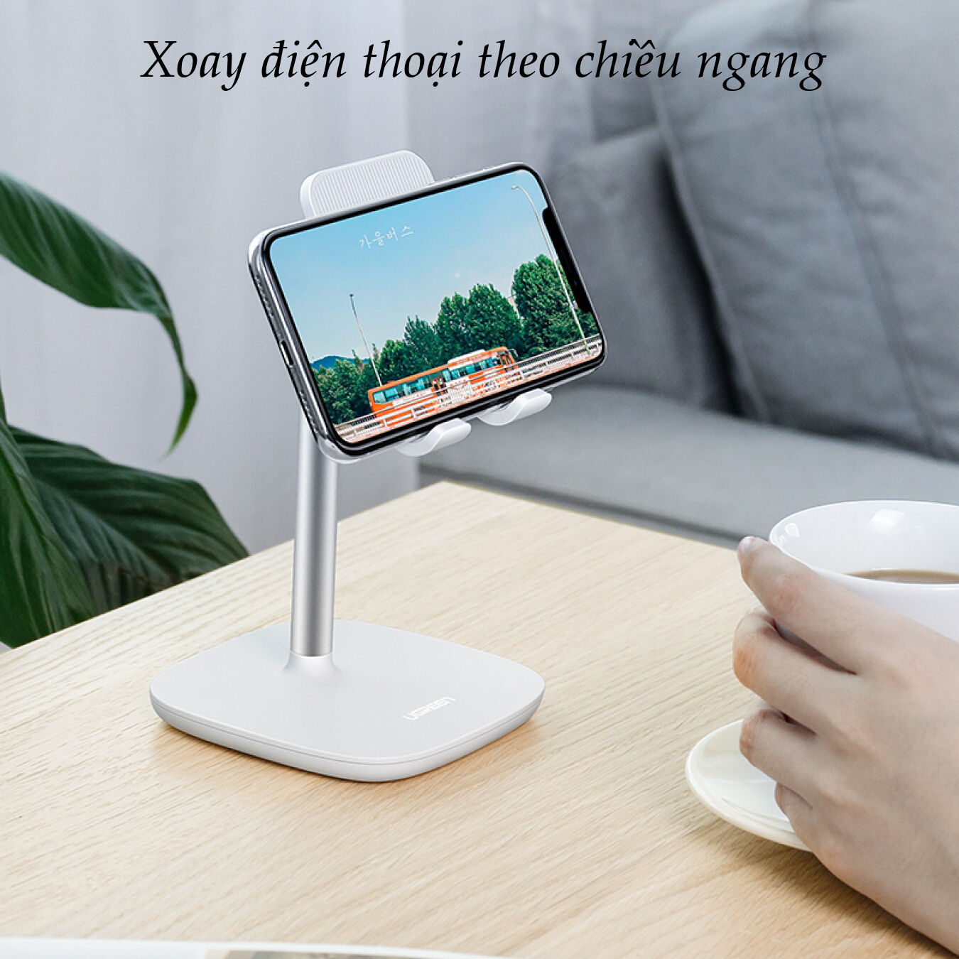 Giá đỡ điện thoại, máy tính bảng UGREEN LP177 60344 màu hồng chất liệu kim loại có thể xoay 45 độ - Hàng nhập khẩu chính hãng