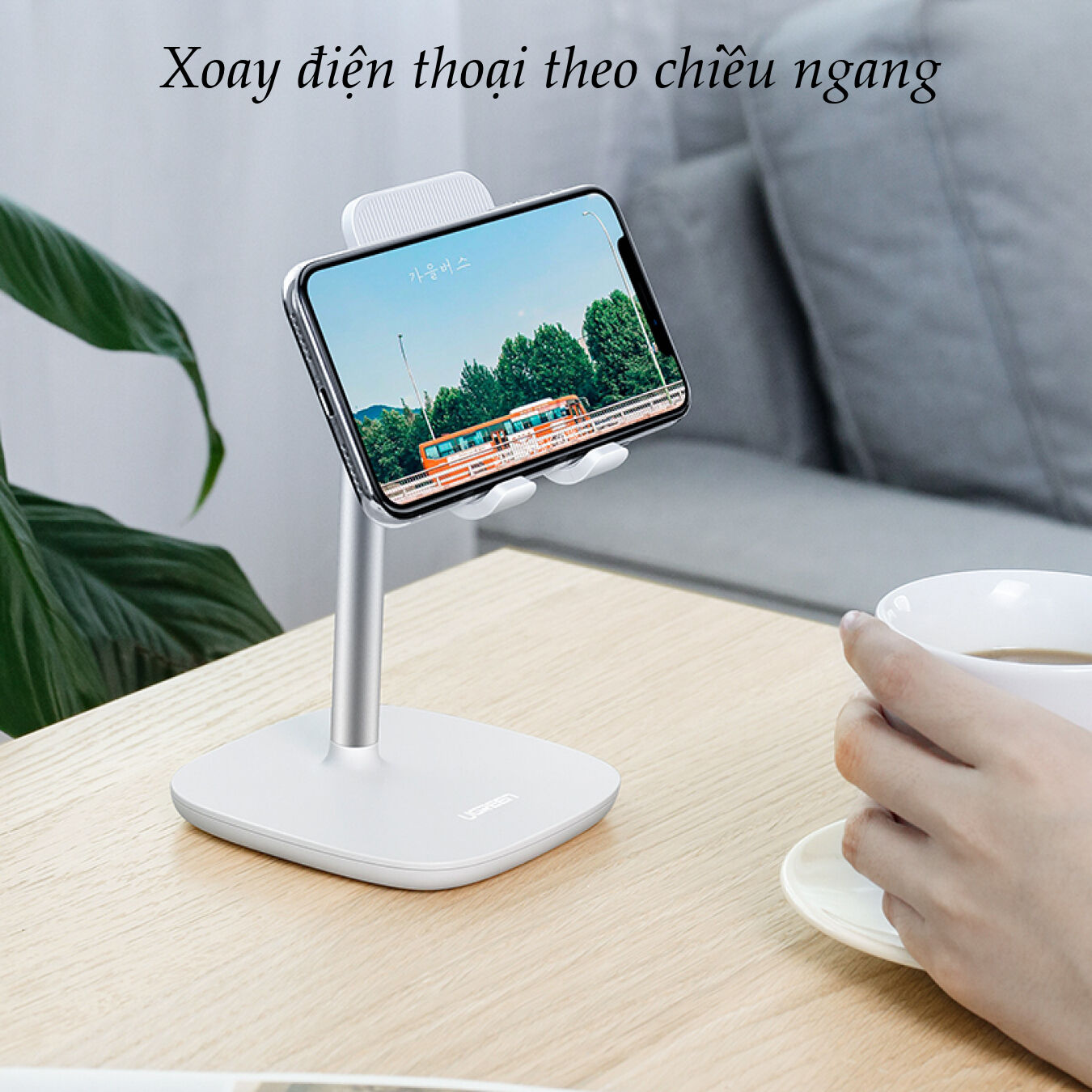 Giá đỡ điện thoại, máy tính bảng UGREEN LP177 60344 màu hồng chất liệu kim loại có thể xoay 45 độ - Hàng nhập khẩu chính hãng