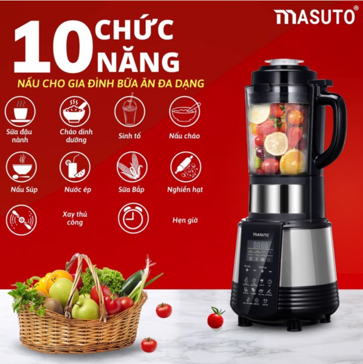 Máy Nấu Sữa Hạt Đa Năng MASUTO MS-GALAXY Công Nghệ Nhật Bản Dung Tích 1.75L Công Suất 800W - Hàng Chính Hãng