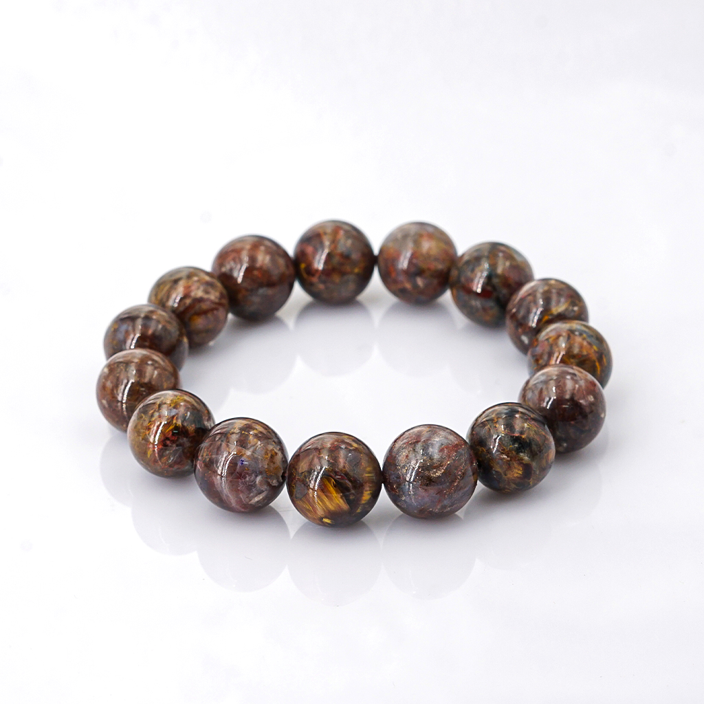 Vòng tay phong thủy Pietersite Nâu Vàng VIP 15mm