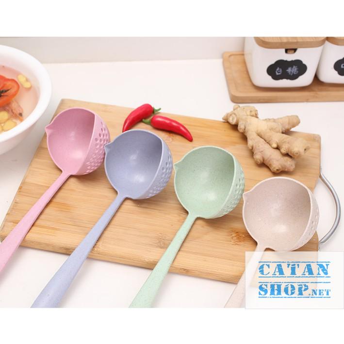 VÁ/MUỖNG MÚC CANH, ĂN LẨU 2IN1 CÓ LỖ THOÁT NƯỚC NHỰA LÚA MẠCH AN TOÀN VỆ SINH GD323