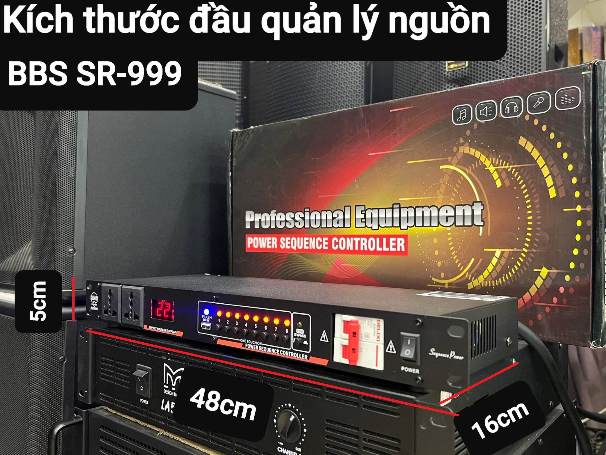 Quản lý nguồn BBS SR-999: Quản lý nguồn điện các thiết bị âm thanh công suất lớn, Dây nguồn điện to đảm bảo an toàn