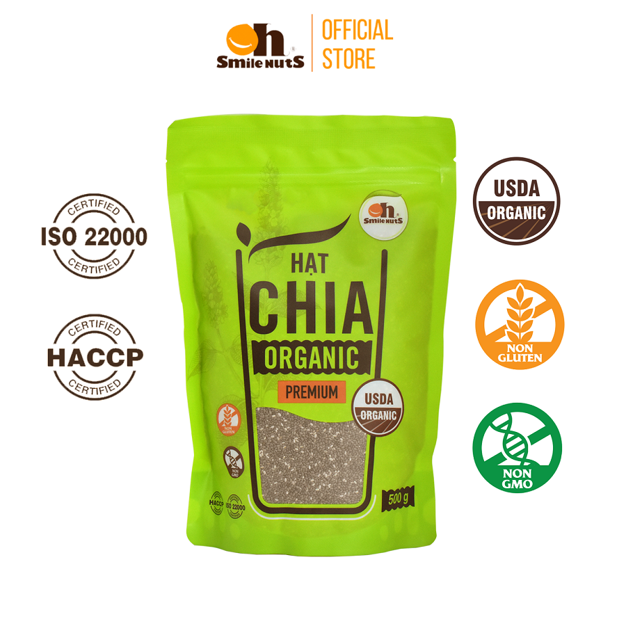 Hạt Chia Đen hữu cơ Nam Mỹ túi 500g - Chia Seeds Organic 