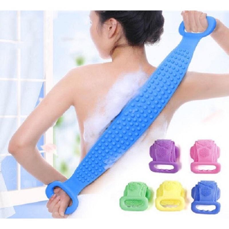 Dây tắm chà lưng Silicon co giãn đa năng - Dây chà lưng massage cơ thể khi tắm bằng silicone gai