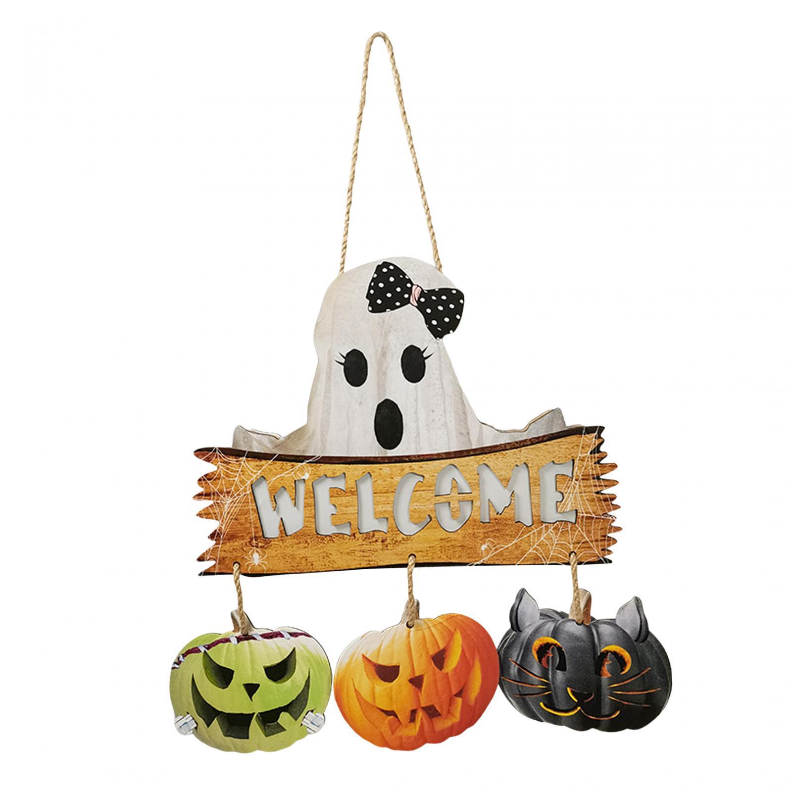 Halloween Door Sign Halloween Door Wreath Halloween Wooden Signs Porch Sign