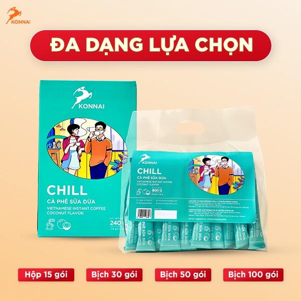 Cà phê hòa tan cafe sữa dừa Konnai Coffee