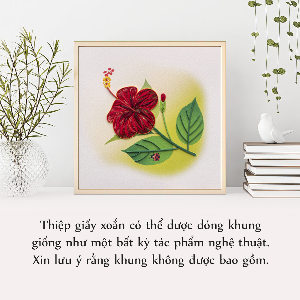 Thiệp Giấy Xoắn Hoa - Hoa Đỏ - CNF1510