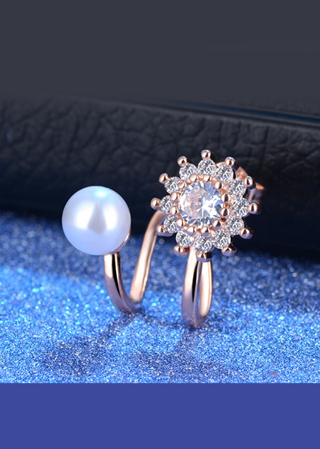 Bông tai hoa mặt trời nạm đá zircon BHBT215