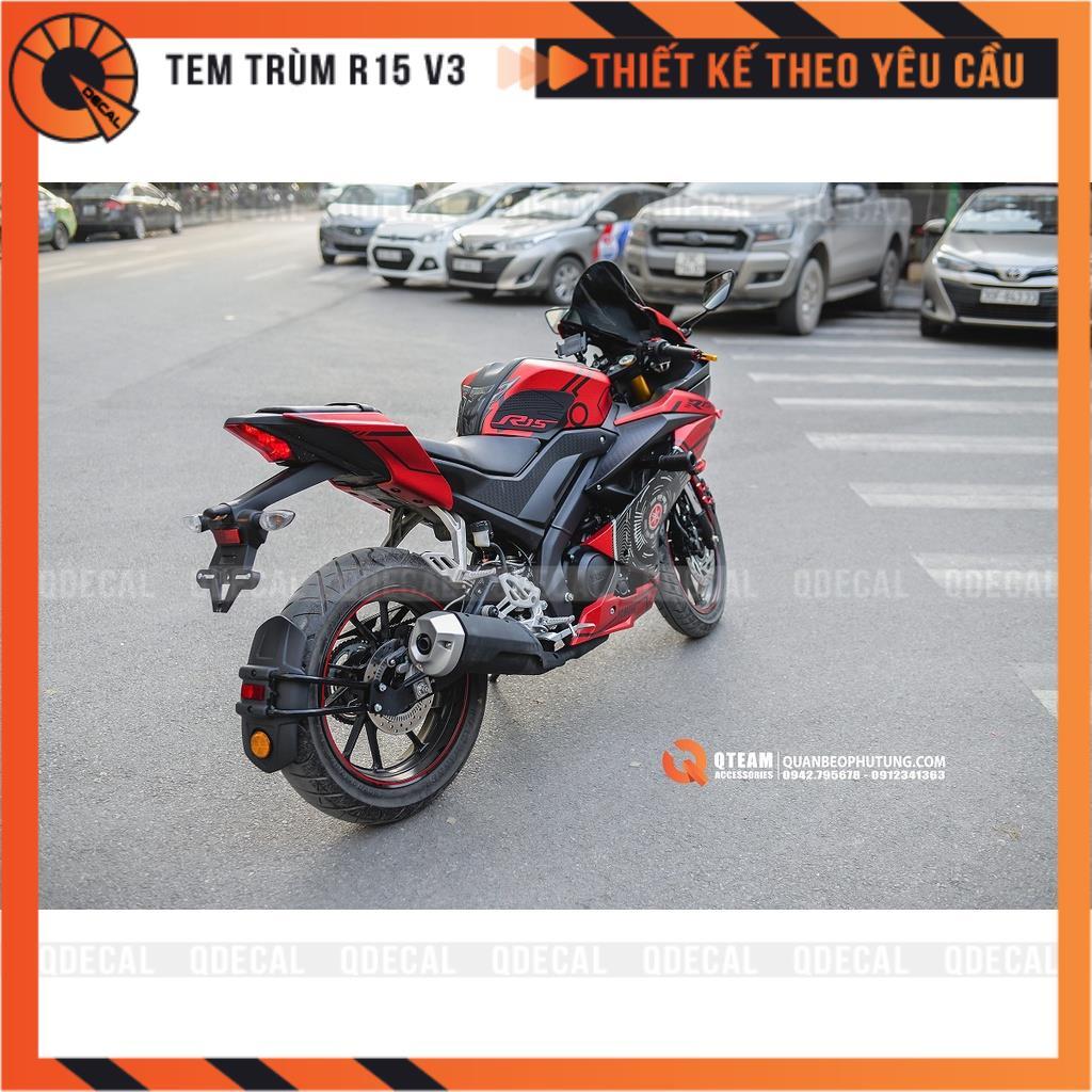 Tem trùm dành cho xe R15 V3 Technology Đỏ Yamaha decal 3 lớp