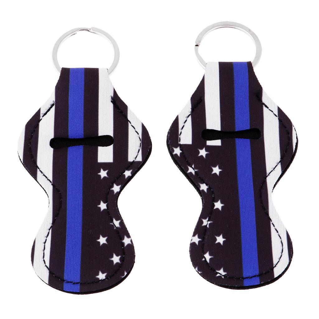 10x Cute Design Chapstick Lipstick Holder Keychain for Women Gifts -Blue