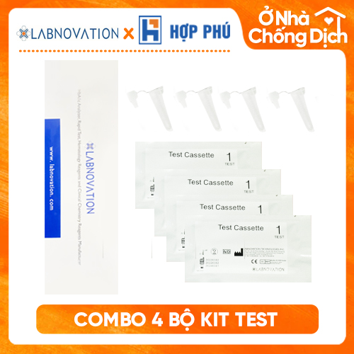 SIÊU GIẢM GIÁ - Combo 4 bộ kit test COVlD tại nhà Labnovation - Công nghệ Đức (Dùng cho 4 người)