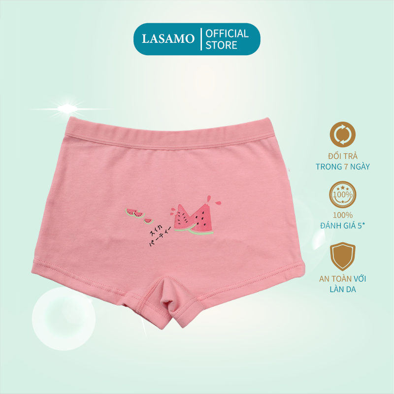 Quần chip bé gái, quần lót cho bé gái cotton cao cấp họa tiết Pink Watermelon dễ thương hãng LASAMO mã QLB027