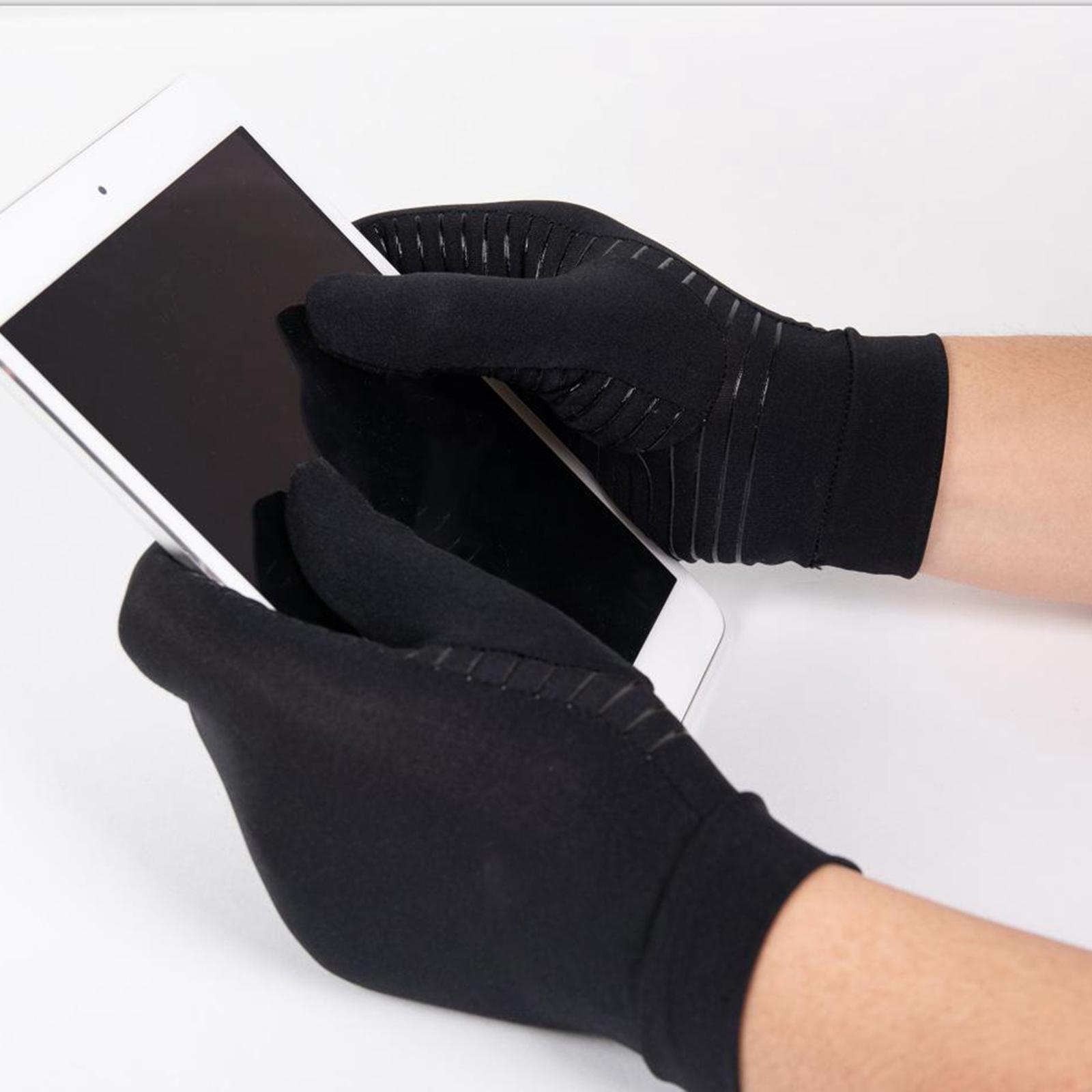 2 Pairs Black Compression Gloves Touch Screen Running Sports Winter Warmer