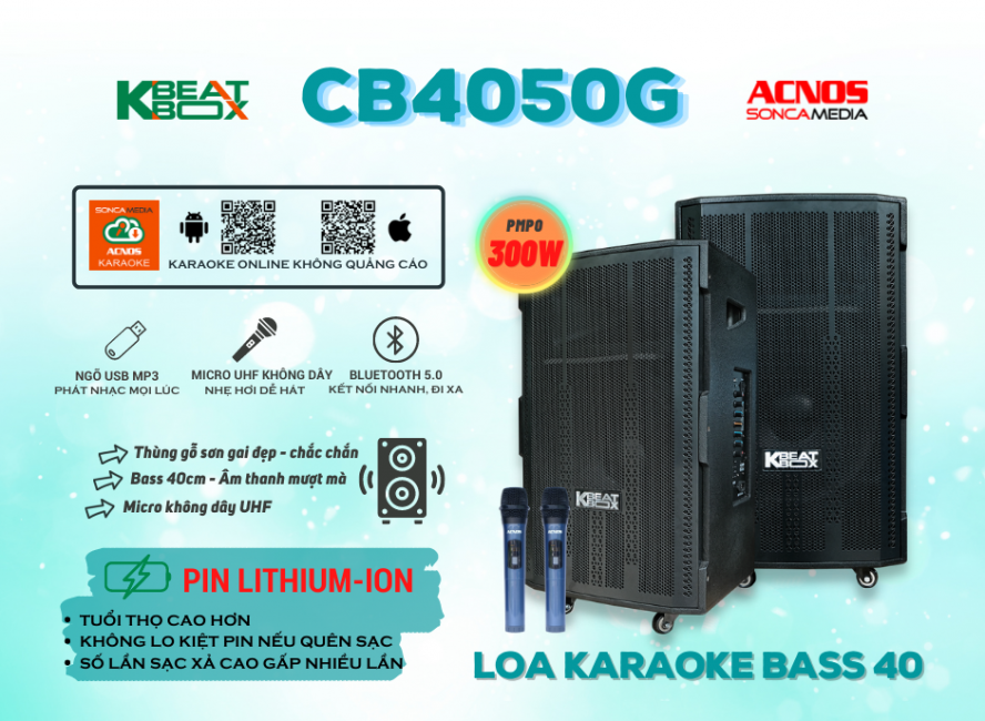 Dàn Karaoke Di Động ACNOS CB4050G - Hàng chính hãng