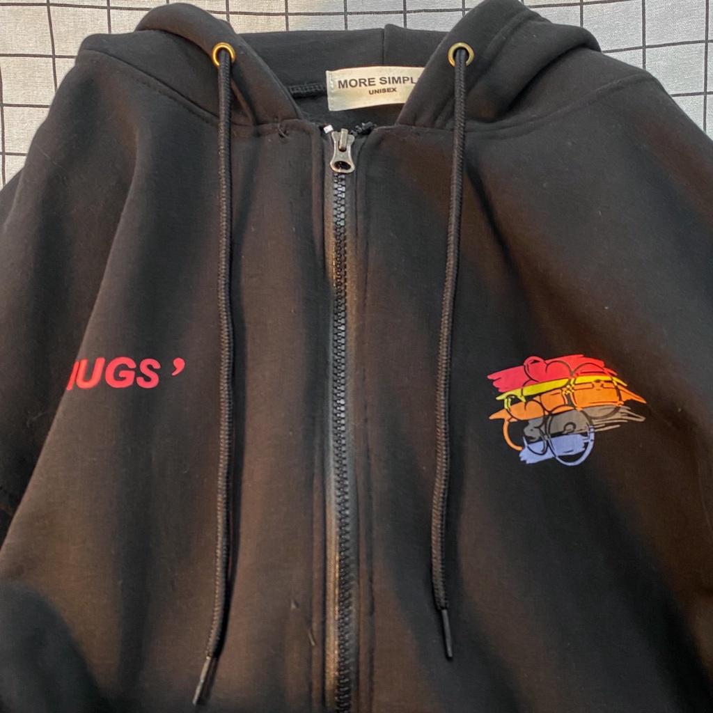 Áo Khoác Hoodie Zip XOXO Form Rộng Vải Nỉ Bông Tay Dài Phong Cách Trẻ Trung Nam Nữ Unisex
